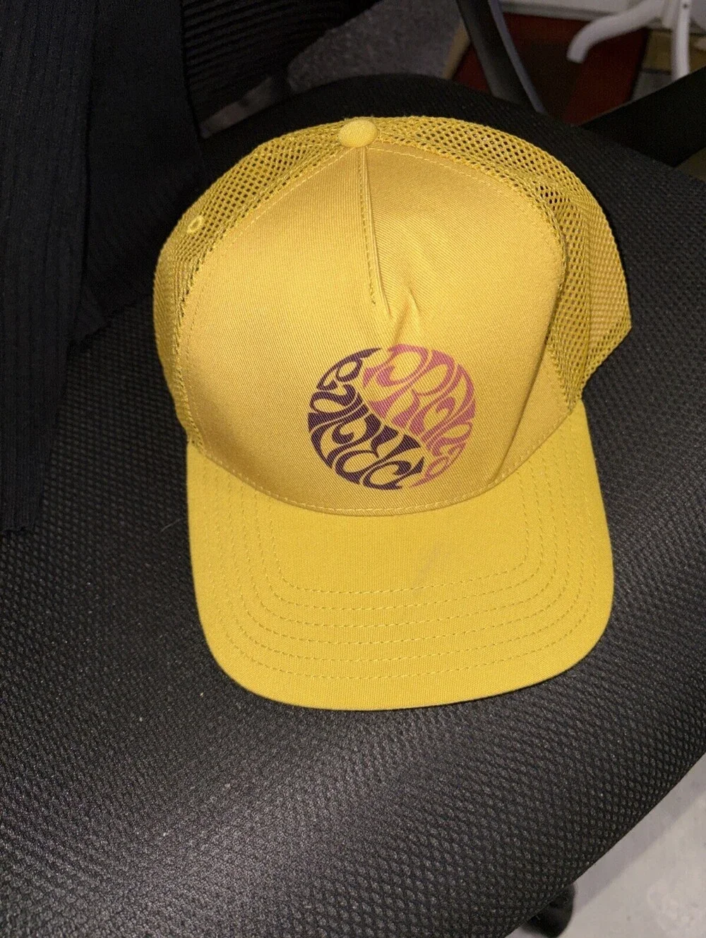 prAna Roads Ahead Trucker Hat Golden Leaf Symbol‎ Mesh Snapback Unisex NWT